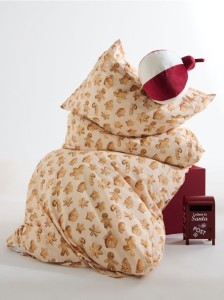 Komplet pościeli ze świątecznym wzorem - kremowy