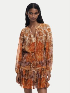 Desigual Sukienka codzienna Bohoshort 25WWVW18 Pomarańczowy Relaxed Fit