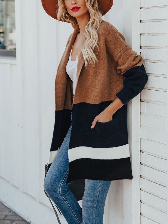 Milan Kiss Kardigan w kolorze jasnobrązowo-czarnym rozmiar: L