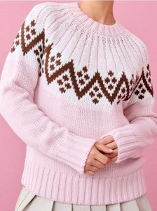 Sweter ze skandynawskim motywem - wielobarwny