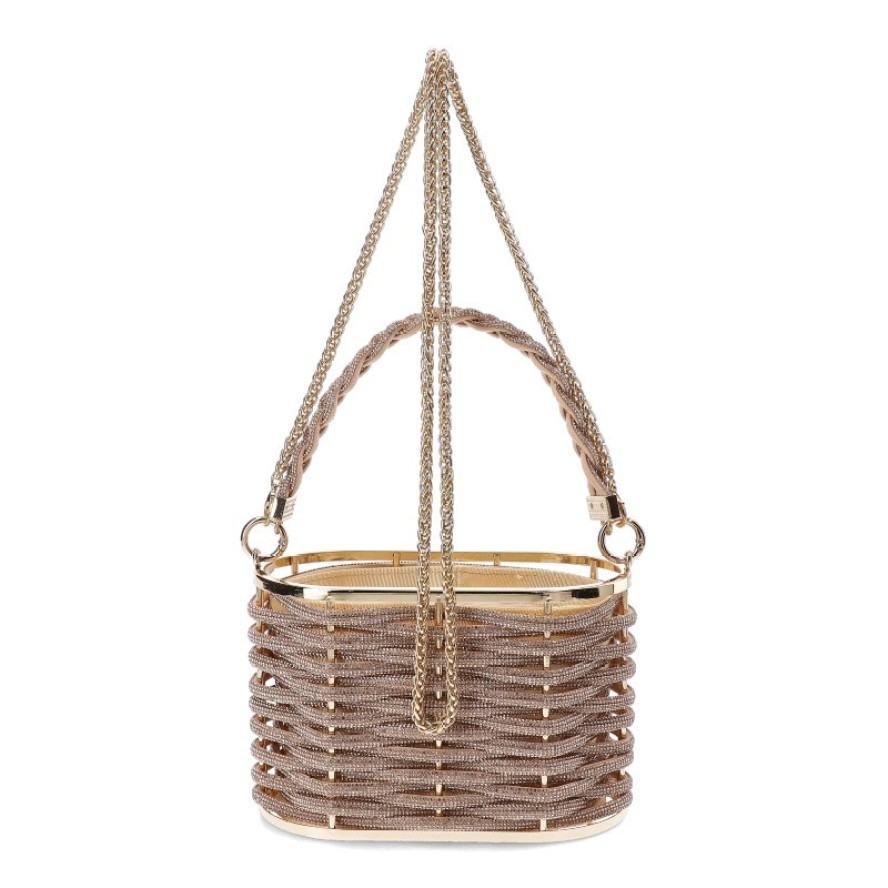 Złota Torebka Sca'Viola Ekskluzywny Kuferek Damski Premium