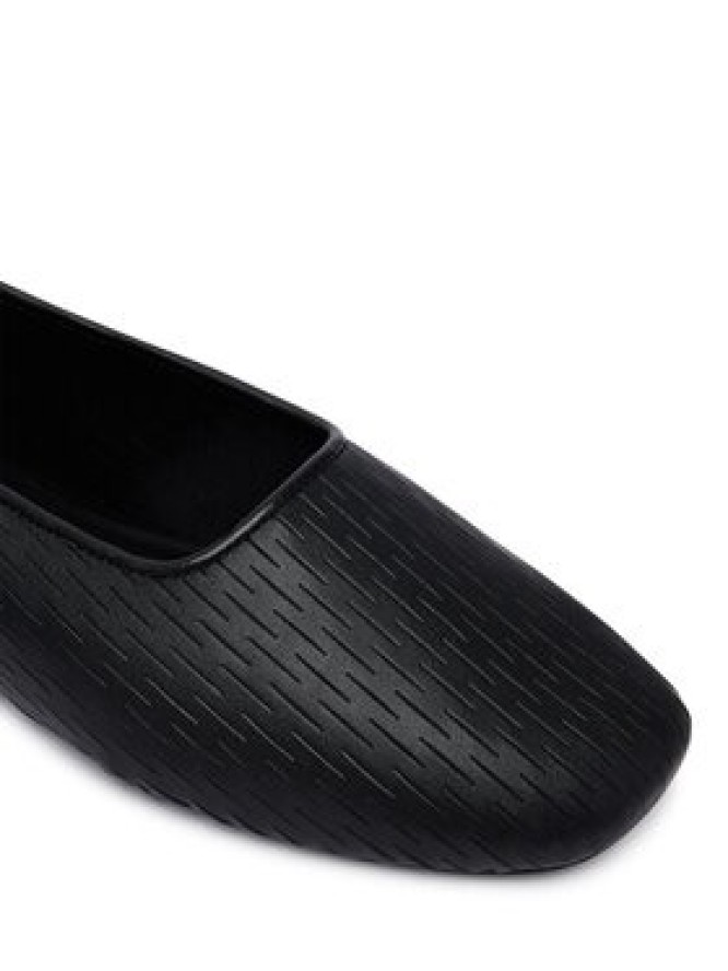 Calvin Klein Baleriny Oblique Ballerina Cut Lth HW0HW03033 Czarny