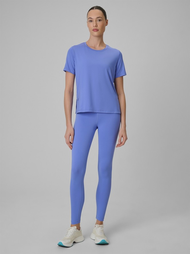 4F Koszulka treningowa loose szybkoschnąca damska - niebieska XL