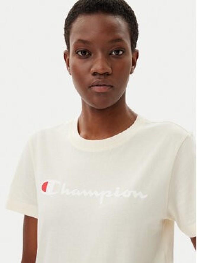 Champion T-Shirt 118090 Écru Slim Fit