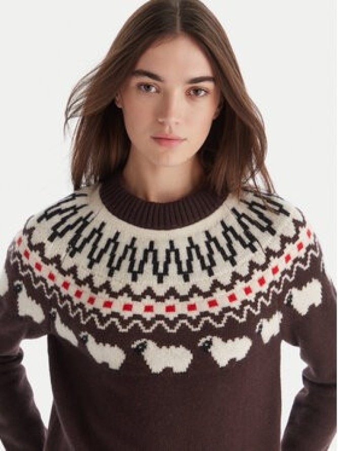 Hunter Sweter Ashie HARW0074251 Brązowy Regular Fit