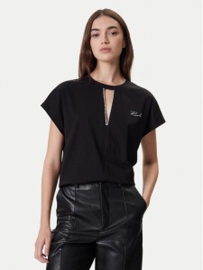 KARL LAGERFELD Bluzka A4W17046 Czarny Relaxed Fit