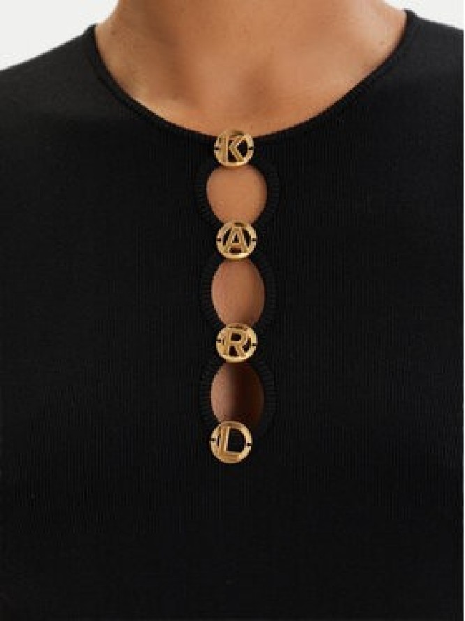 KARL LAGERFELD Bluzka B1W18014 Czarny Slim Fit