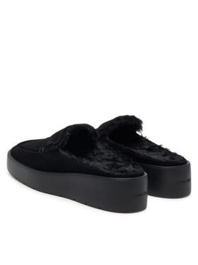 Calvin Klein Klapki Flatform Mule Suede WL HW0HW03182 Czarny