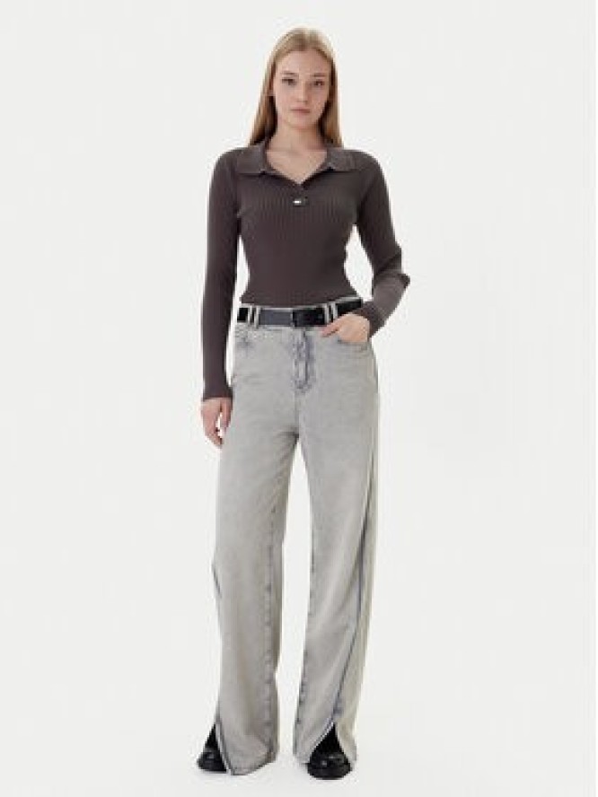 Tommy Jeans Sweter DW0DW22036 Brązowy Slim Fit