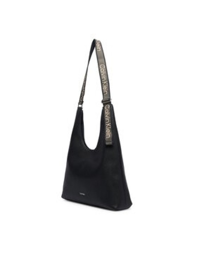 Calvin Klein Torebka Webbing Adj Strap Large Shoulder LV04F3643G Czarny