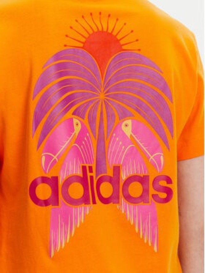 adidas T-Shirt FARM Graphic JD6293 Pomarańczowy Regular Fit