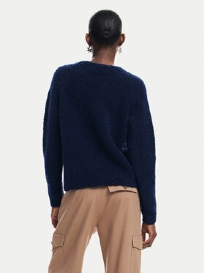 Desigual Sweter Cambridge 24WWJF68 Granatowy Regular Fit