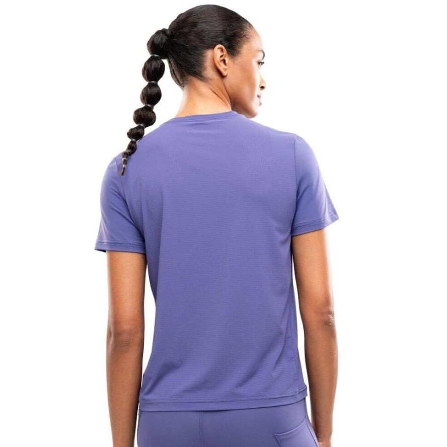 Damska koszulka do biegania z krótkim rękawem Fitness Siroko Singapore Blue