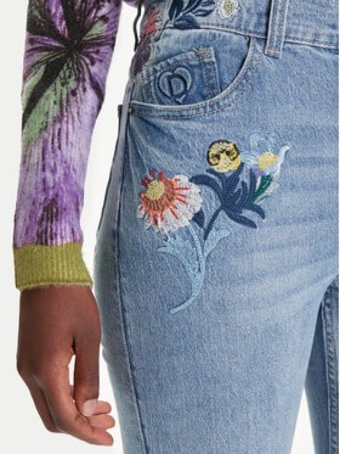 Desigual Jeansy Sunflower 25WWDD23 Niebieski Straight Fit