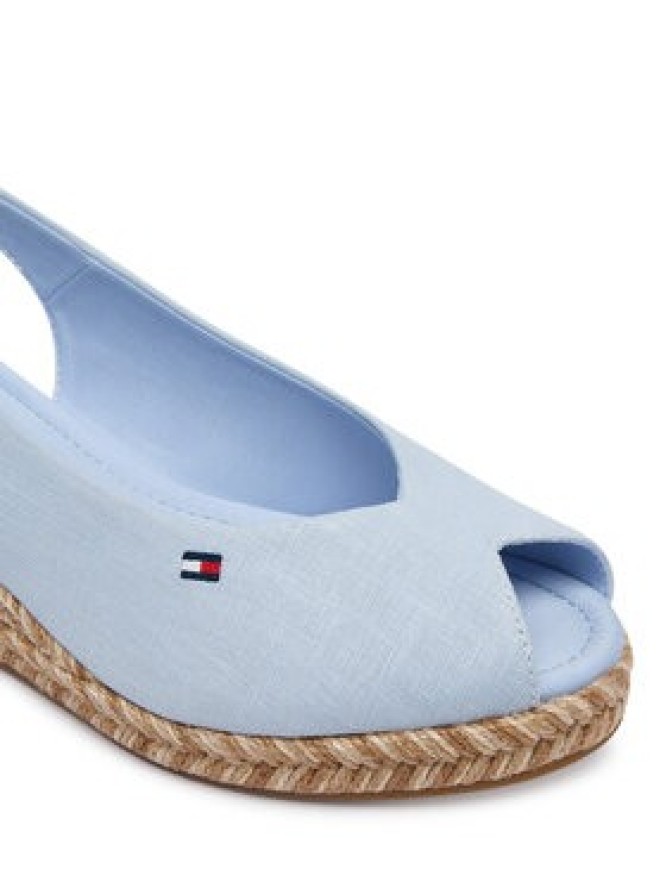 Tommy Hilfiger Espadryle Hemp Slingback Wedge Espadrilles FW0FW09472 Niebieski jasny