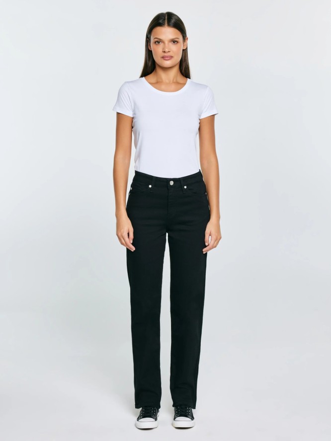 spodnie jeans damskie czarne myrra 915