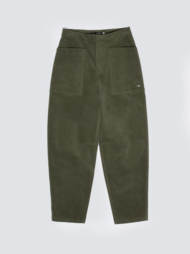spodnie damskie sztruks 7/8 z kieszeniami khaki nadine 303