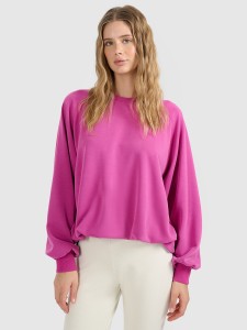 4F Bluza dresowa nierozpinana z modalem damska - różowa M