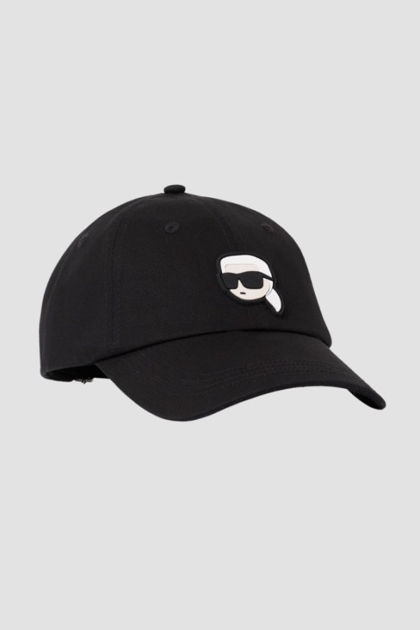 KARL LAGERFELD Czarna czapka z daszkiem Ikon Cap