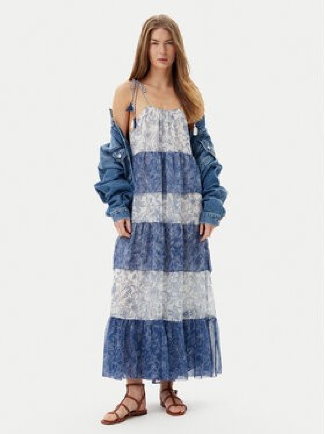 Pepe Jeans Sukienka letnia PL953739 Niebieski Loose Fit