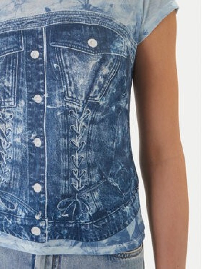 Guess T-Shirt W6GI44 K3614 Niebieski Regular Fit