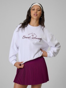 4F Bluza dresowa loose bez kaptura damska - biała L