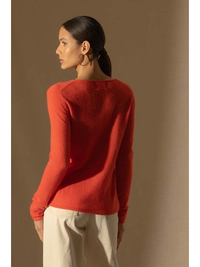 Perfect Cashmere Kaszmirowy sweter "Shannon" w kolorze pomarańczowym rozmiar: S
