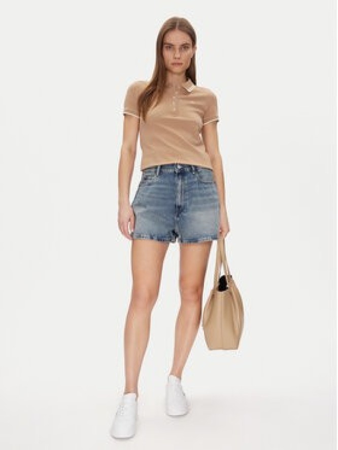 Tommy Hilfiger Polo Feminine Sporty Slim Polo Ss WW0WW44517 Khaki Regular Fit