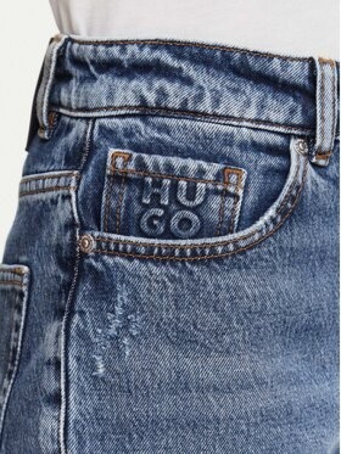 HUGO Jeansy Garlene 50563517 Granatowy Mom Fit
