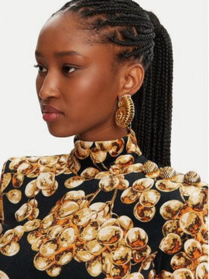 Balmain Bluzka DF0AR092JJ44 Czarny Slim Fit