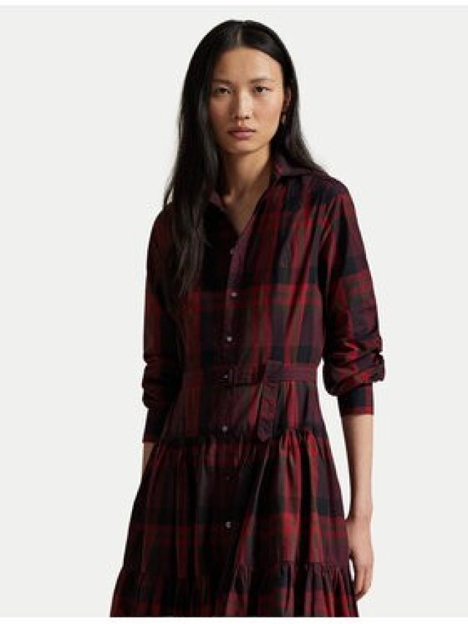 Polo Ralph Lauren Sukienka koszulowa 211A13260001 Bordowy Regular Fit