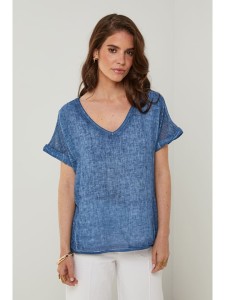 Rodier Lin Lniana koszulka w kolorze niebieskim rozmiar: M/L