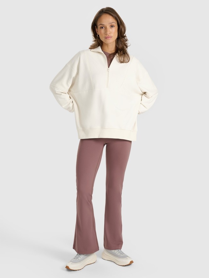 4F Bluza dresowa nierozpinana bez kaptura damska - biała M