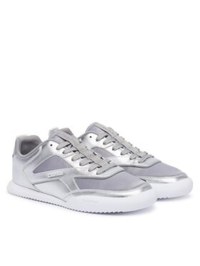 Calvin Klein Sneakersy Low Pro Run Lace Stripe Met Lth HW0HW03272 Srebrny