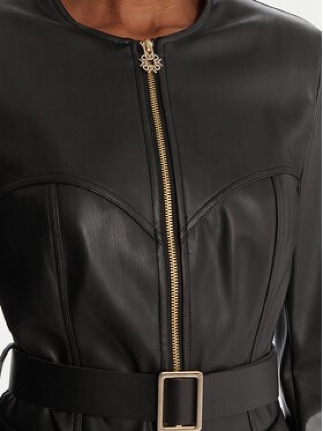 Rinascimento Kurtka z imitacji skóry CFC0125192003 Czarny Slim Fit