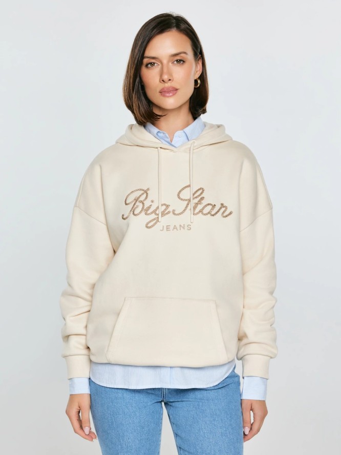 Bluza damska z kapturem kremowa Raisa 103