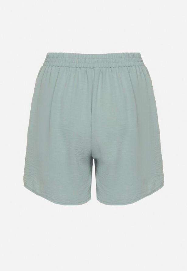 Zielone Szorty z Wysokim Stanem i Wiązaniem Lunadria