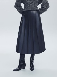 Plisowana spódnica midi - szary