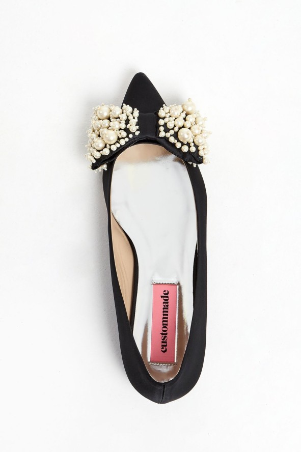 Baleriny z perłową kokardą CUSTOMMADE