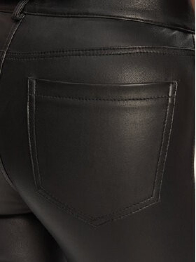 Serge Pariente Spodnie skórzane Sexy Stretch Thin Strip Czarny Slim Fit