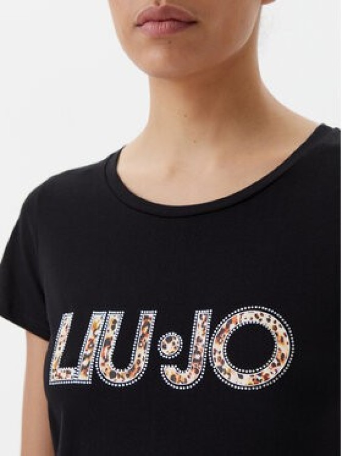 Liu Jo Beachwear T-Shirt VA5154 JS003 Czarny Regular Fit