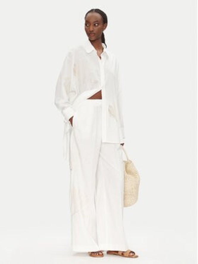 ACCESS FASHION Spodnie palazzo 53-5087-133 Biały Wide Leg