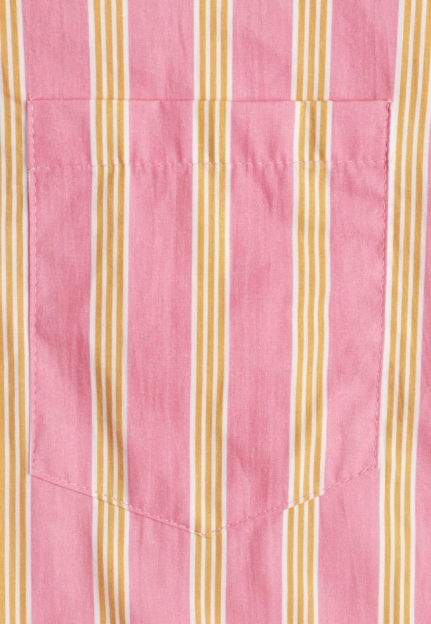 Różowa Bawełniana Koszula o Kroju Oversize Ozdobiona Pionowymi Paskami Ulialia