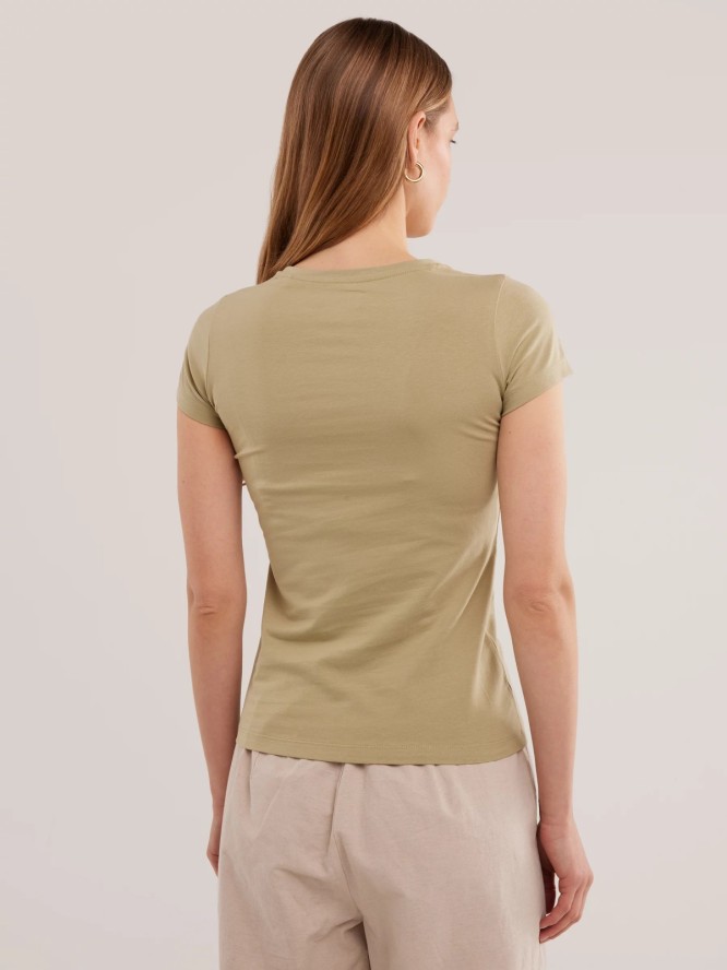 Koszulka damska z niewielkim logo zielona Irsera 300