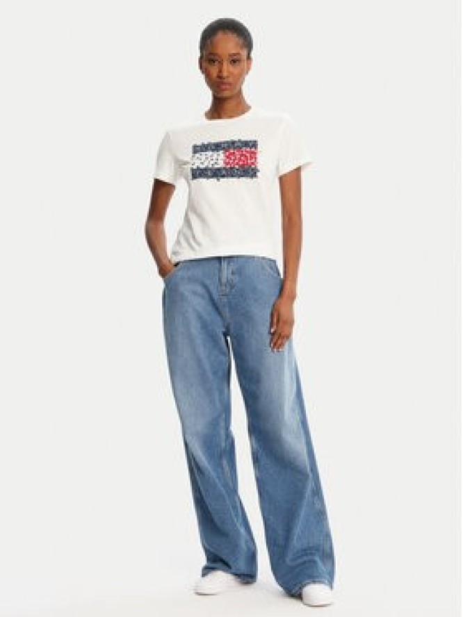 Tommy Jeans T-Shirt Floral Flag DW0DW20897 Biały Regular Fit