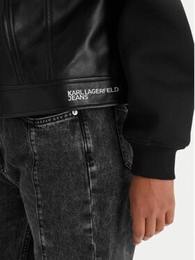 Karl Lagerfeld Jeans Kurtka z imitacji skóry B1W15027 Czarny Regular Fit