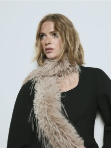 Szalik ze sztucznego futerka - brązowy