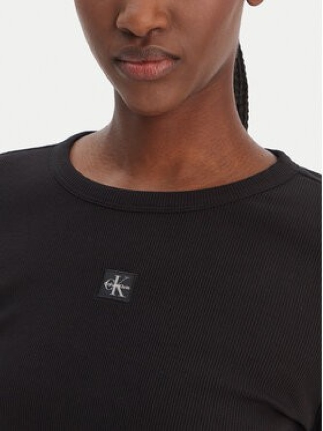 Calvin Klein Jeans Bluzka LV047E205G Czarny Slim Fit