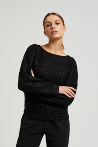 Błyszcząca bluzka czarna