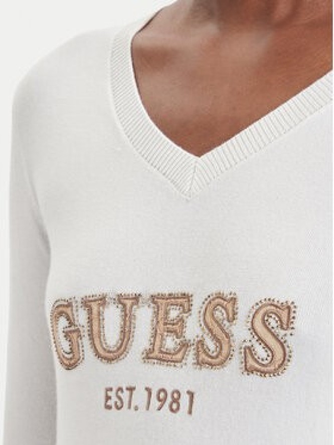 Guess Sweter W6BR55 Z1456 Kremowy Regular Fit